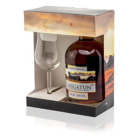Langatun - Geschenkkarton - Old Deer - 40% - 50cl - in Karton mit 1 Stielglas