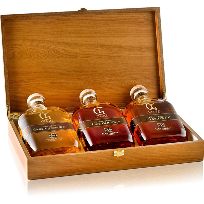 Marzadro - Giare 3x20cl - 42.33% - 60cl - je 20cl Amarone, Gewürztraminer, Chardonnay 