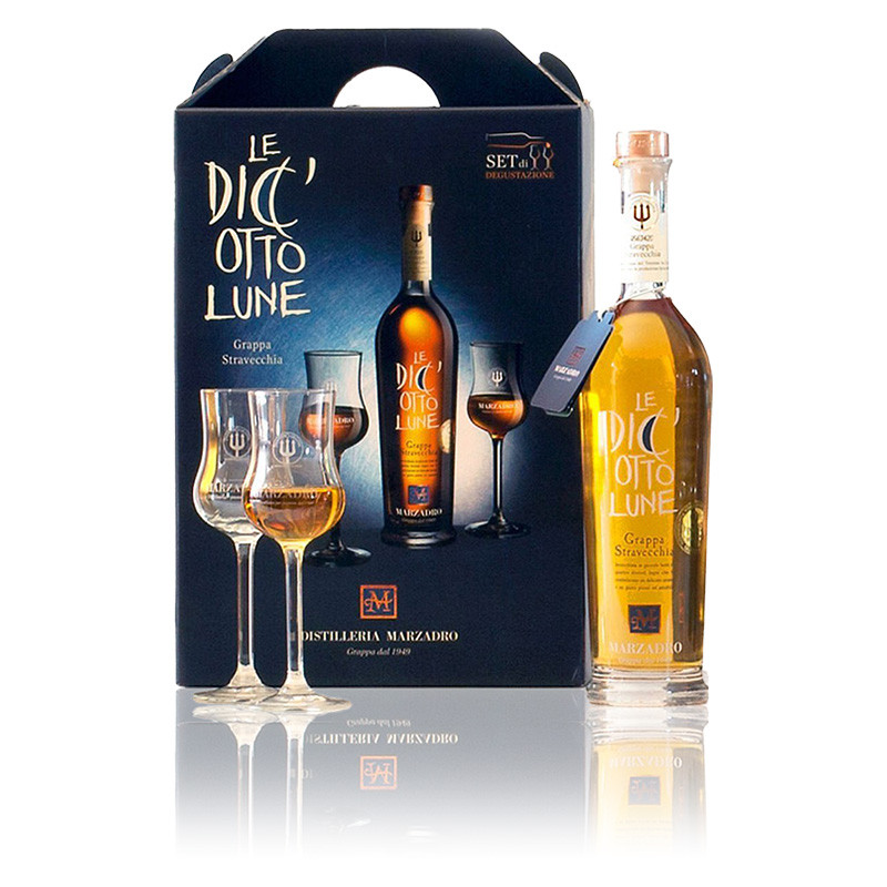 Marzadro - Geschenkpackung - 18Lune - 41% - 50cl - GP mit 2 Gläsern
