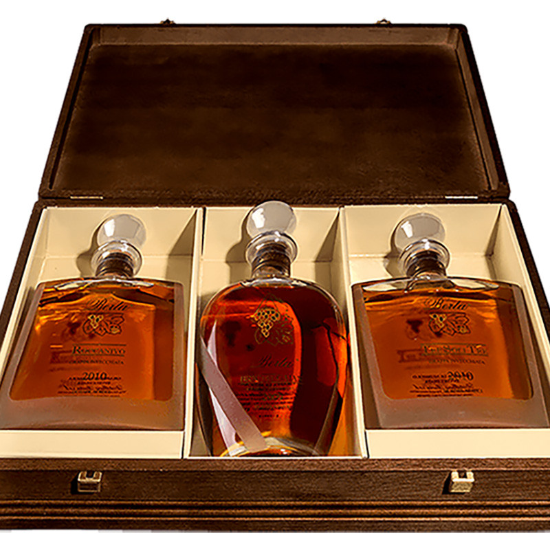 Berta - Set 3x70cl - 43% - 210cl - je 70cl Tre Soli Tre, Roccanivo, Bric del Gaian - in Holzbox