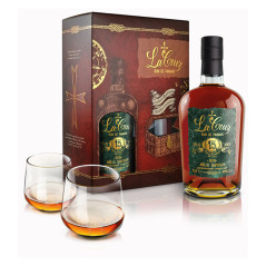 La Cruz  - Geschenkpackung - 15y - 40% - 70cl - GP mit 2 Gläsern