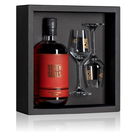 Seven Seals - Geschenkpackung - Port Wood Finish - 46% - 70cl - GP mit 2 Gläsern