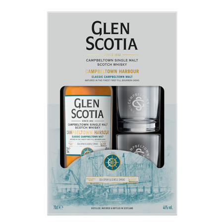 Glen Scotia Campbeltown Harbour Single Malt - 40% - 70cl - GP mit 2 Gläser 