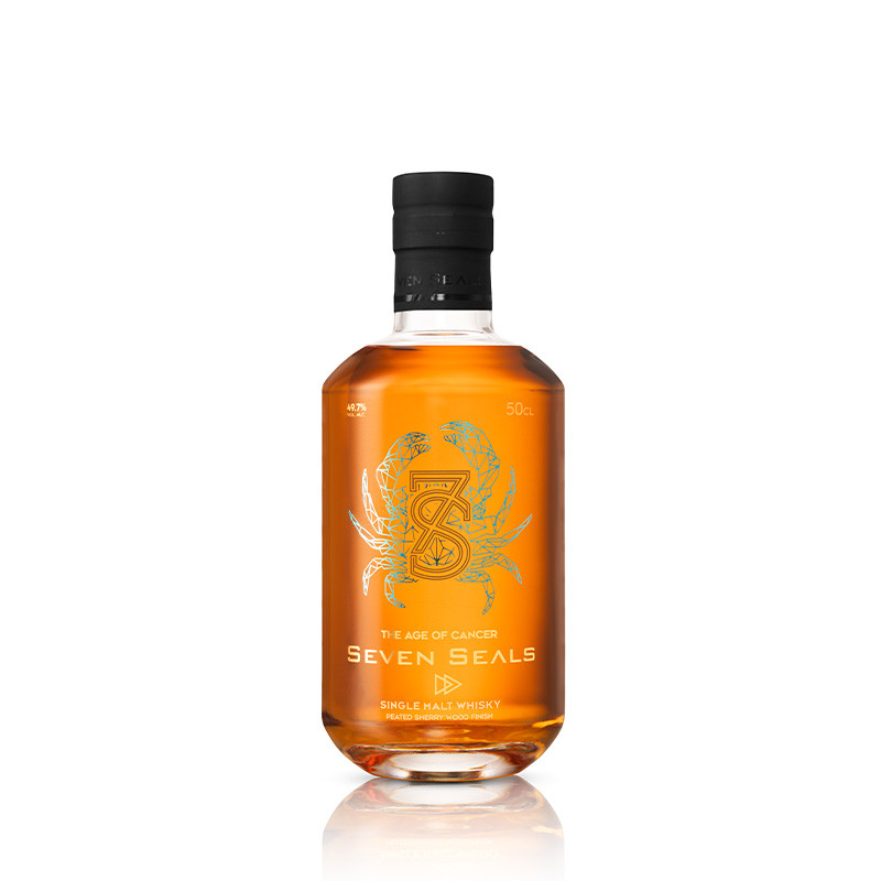 Seven Seals - The Age of Cancer (Krebs) - 49.7% - 50cl - Peated Sherry Wood Finish - Limited Release - in Holzbox