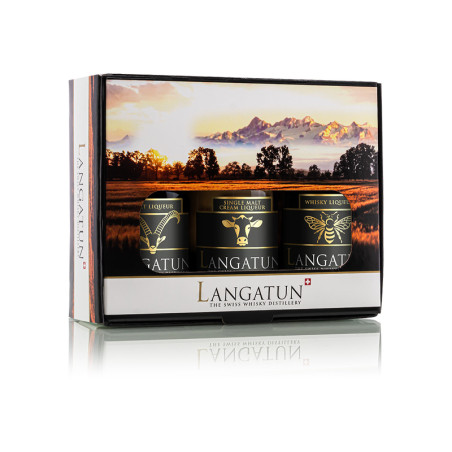 Langatun - Geschenkpackung - 3x5cl Langatun Liqueur - 26.33% - 15cl - je 5cl Gold Bee, Gold Cream, Gold Capricorn