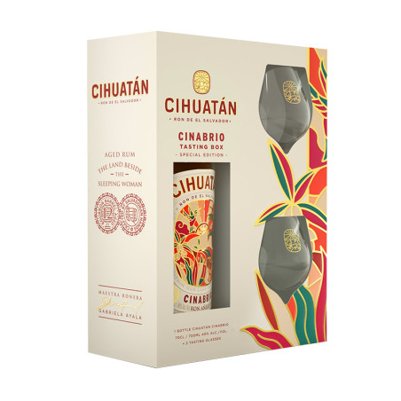 Cihuatan - Geschenkpackung - 12y - Cinabrio - 40% - 70cl - Aged Rum - GP mit 2 Gläsern