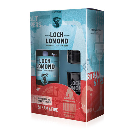 Loch Lomond Steam & Fire Single Malt - 46% - 70cl - GP mit 2 glases