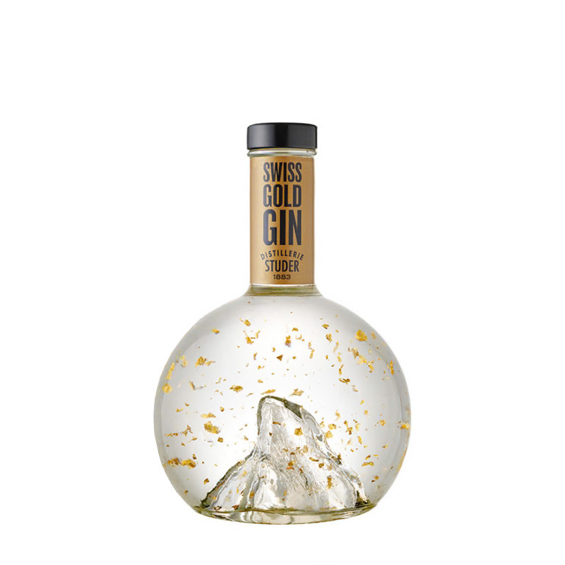 Studer - Gin - 40% - 70cl -  "Mountain" (Swiss Premium Gold Selection) mit 24 Karat Goldfltter 