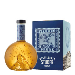 Studer - Vieille Prune - 42% - 70cl - Réserve Baron Louis - "Mountain" (Swiss Premium Gold Selection) mit 24 Karat Goldfltter 